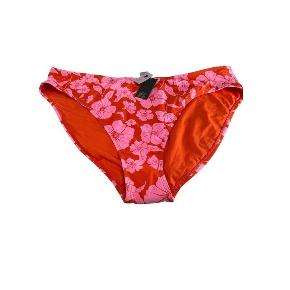 Wild Fable Orange Bikini Bottoms with Pink Floral Print Womans size 3X